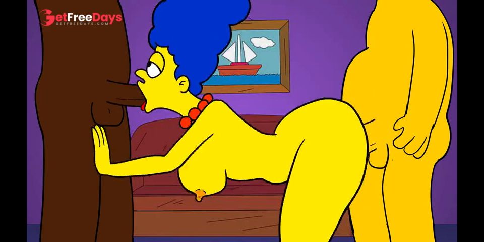 marge simpson es infiel a su esposo con su amigo carl hentai anime