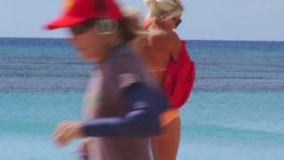 Milf's bikini malfunction on beach-9