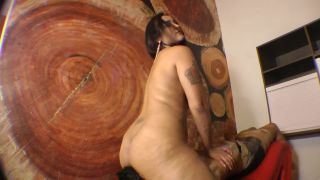 GIANT MISTRESS SMOTHERING THE SKINNY SLAVE IN ARMCHAIR V...-0