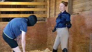 [K2S.CLUB] Madam M - Sadistic Stables Sack Smashing extreme ballbusting and cropping punishment - FullHD 1080P-1