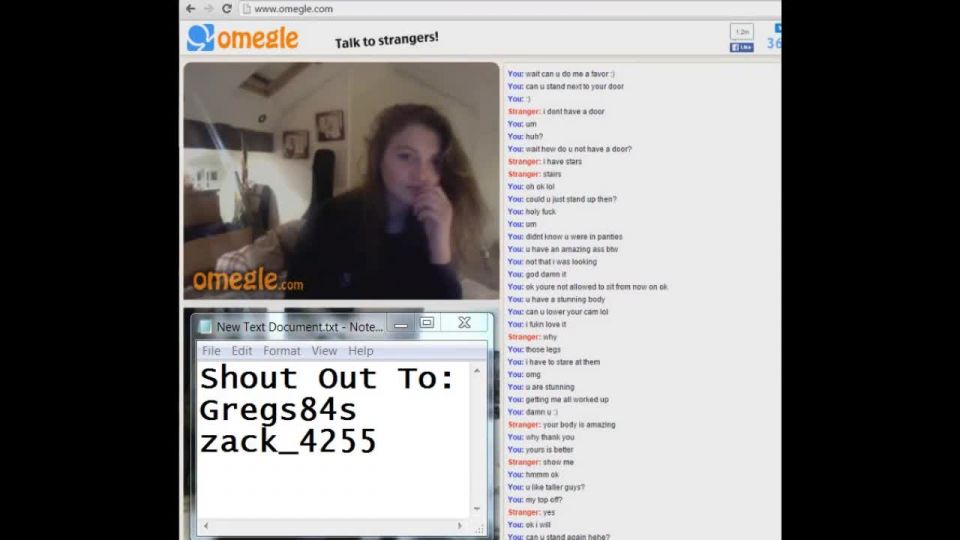 eous girl on omegle shows off her body