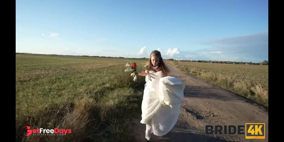 [GetFreeDays.com] BRIDE4K. Horny bride ran away from the wedding and showed her natural tits to strangers in the field Adult Stream March 2023