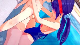 18-25 Mita Has Wet Fucking at the School Pool - MiSide hentai animation-0