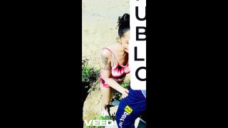 boricualovenyc - PUBLIC SOLO FEMALE CLIMBING FENSE SEX OUTSIDE-7