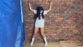 Tatti ziptied to the wall, face fucked & fucked by her neighbour! 4K.-1