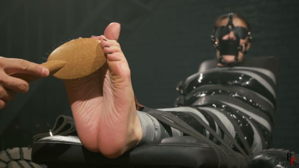 Pandora Gagged and Tightly Wrapped RFStudioProduction Mummified Bundle with Sweaty Bare Feet Tickling (Fetish porn)