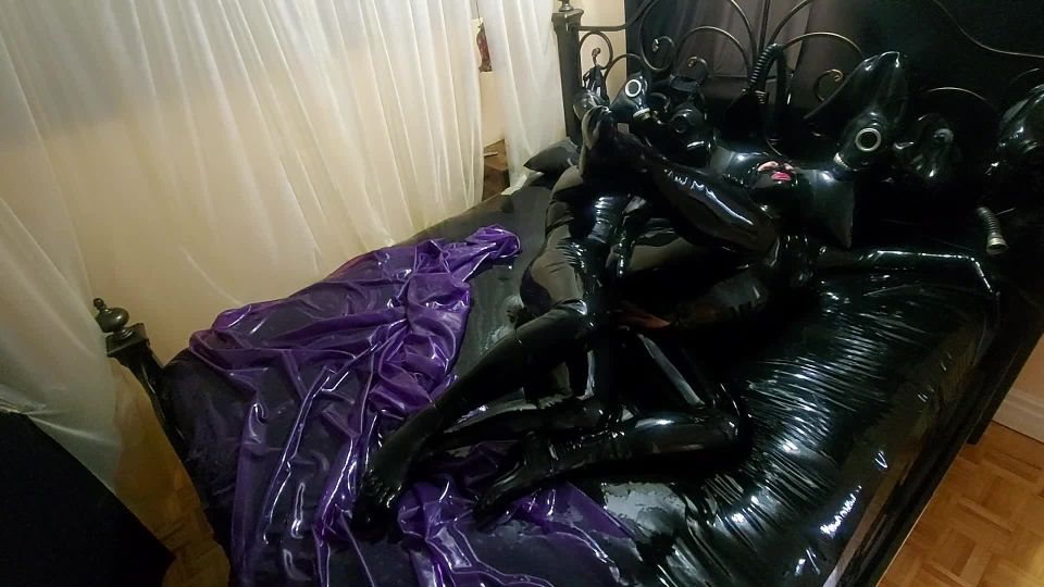 Rubber latex cuddle and fuck.