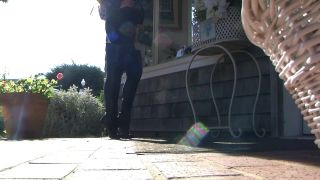 Eden Alexander does some foot crushing with pointy metal tipped thigh high boots-3