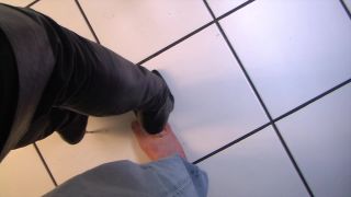 Eden Alexander does some foot crushing with pointy metal tipped thigh high boots-9