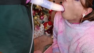 Hot Femboy Sucking Off A Huge Horse Size Dildo. Gets Own Sperm In Her H.-1