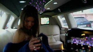 Three girl orgy in a limo Teen!-0