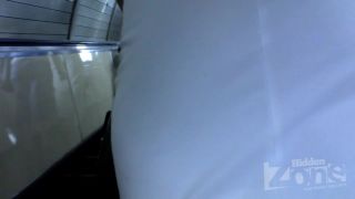 Online tube Voyeur upskirt – Brunette in a narrow white dress-1