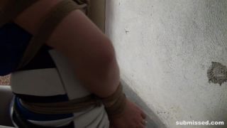 Submissed e351 Nicola in distress bound and tightly pantyhose-cleavegagged tit-grabbed-0