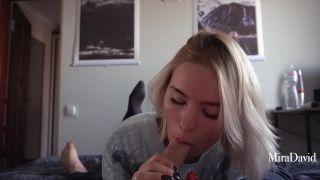 Babe Gives Slobbering Deepthroat Blowjob And Takes On Belly  Miradavid 1080p-1