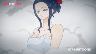 [GetFreeDays.com] Nami and Robin fuck in the Wano Kuni hot springs hidden from the men. Adult Clip May 2023-0