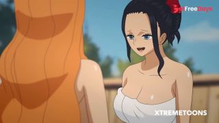 [GetFreeDays.com] Nami and Robin fuck in the Wano Kuni hot springs hidden from the men. Adult Clip May 2023-5