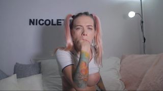 NicolettXXX - Deepthroating & Slapping A Little , very sexy blonde on fetish porn -3