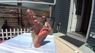 free adult clip 10 Girl Next Door Teases you with her INCREDIBLE Pink Soles while Tanning! - The Fantasy Chest 2 - milf - feet porn interracial femdom-0