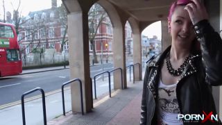 Pink hair slut flashing in public*-0