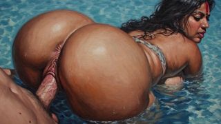 Anal I was left as a horse inside the pool Hindi short video-6