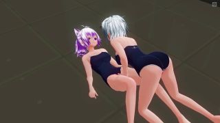 H3DC - Lesbian student masturbates her friend's pussy-1