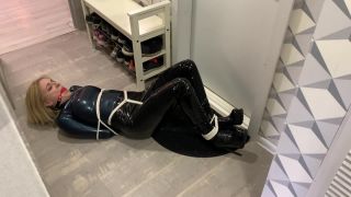 Fetish porn BDSM  Latex Slut Ballgagged And Drooling Then Bounded -8