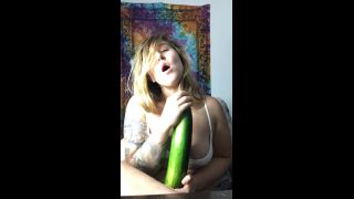 embermae - Sucking and Teasing Daddys 2ft Cucumber (Femdom porn)-1