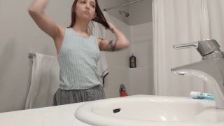 Cute tattooed girl after shower. hidden cam-7