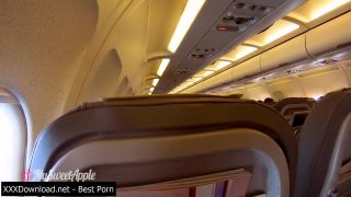 Amateur - Risky Blowjob In A Plane to Berlin (Teen)-4