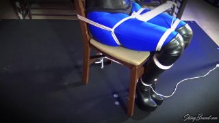 free online video 45 Shiny Bound : Chairtied and Cumming – Ballgagged Bondage - leather - femdom porn lesbian 69 bdsm-1