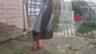 Jessica Sin aka Kate Berry Some sexy red nylons are the order of the day but so was tidying up outside so figured I'd make the-1