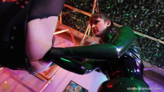 Stretching her sissy hole -  latex-3