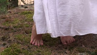 Lucy Looking Stunning In White Dress In The Woods  Full Video-0