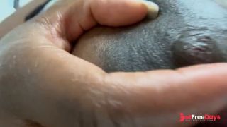 Busty Ebony Beauty Reveals her Pregnant Belly and Breasts-3