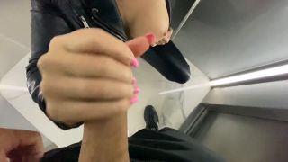 Leather Blonde Seduce Me In Elevator Then Creampie Her Pussy 1080p-1