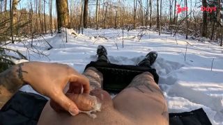 Hard Cock in nature in the forest-9