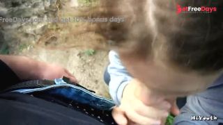 Russian Slut Make Blowjob Outdoor after University-6
