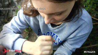 Russian Slut Make Blowjob Outdoor after University-8