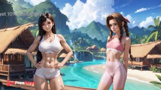 Tifa, Aerith and Yuffies Cock Training Summer Camp - Trailer-3