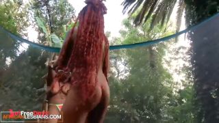 African Lesbians - Real Amateur BFFs Scissoring And Tribbing In Bed-3