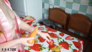  homepornframes  Chubby Housewife Playing With Carrot On Kitchen Table  Homemade-2