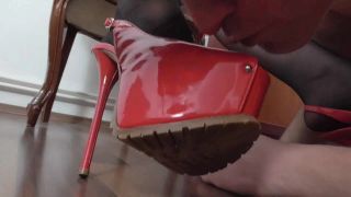 free porn clip 9 Worshiping and licking her new heels | femdom | feet porn femdom secretary-1