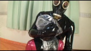 7175 Rubber Girl Restraint Gas Mask Breathing Control-5