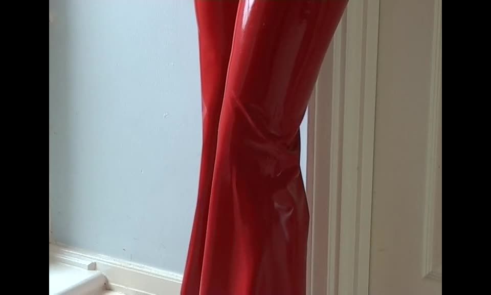 Red Latex Trousers