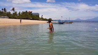 Dream4AngelPussy FLASHING in Paradise # Amateur video on Public Beach among fishermen and locals-8