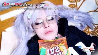 [GetFreeDays.com] Cuddle piggy tails eating chili gummy worms  ahegao  eating  food porn  food  pig tails Porn Clip June 2023-2