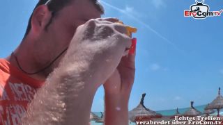 German Skinny 18Yo Teen Flirt And Pick Up At Mallorca Beach-0