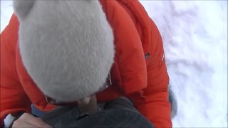 Deep Blowjob In Winters - Public-7
