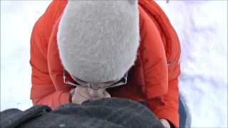 Deep Blowjob In Winters - Public-8