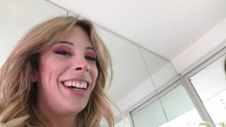 TS Casey Kisses   Squirting Cis Girl (Shemale porn)-2